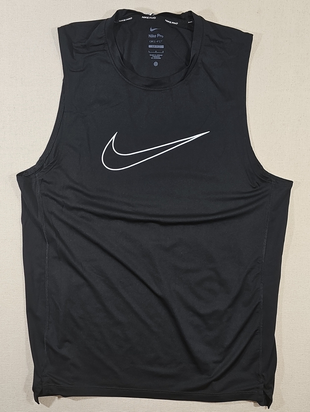 Nike Black Sleeveless Tank with White Swoosh